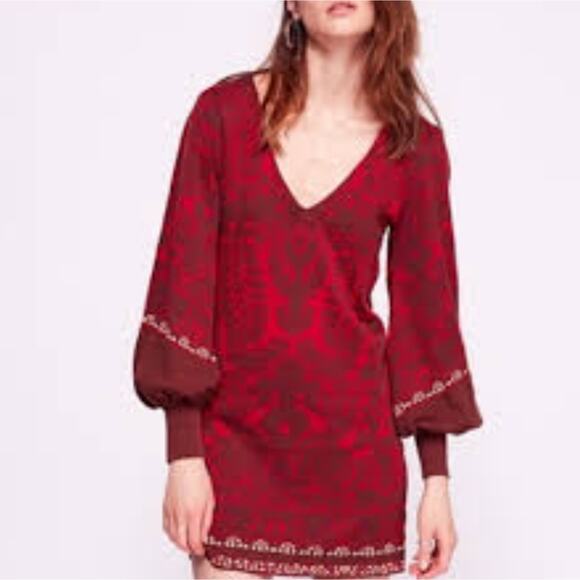 Free People Music And Lyrics Long Sleeve Small Dress - Picture 7 of 7
